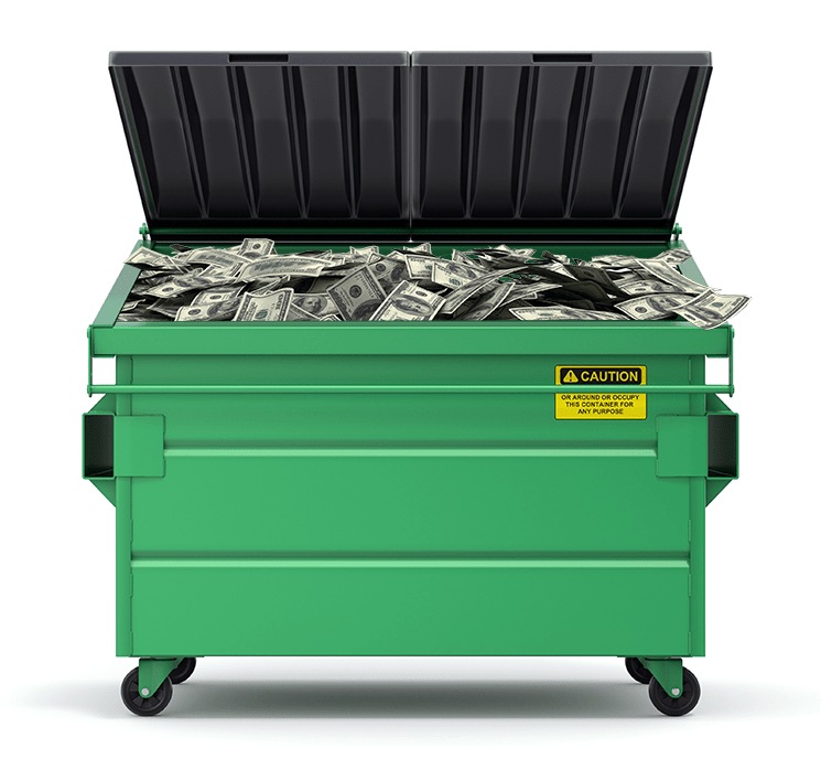 green container box of money