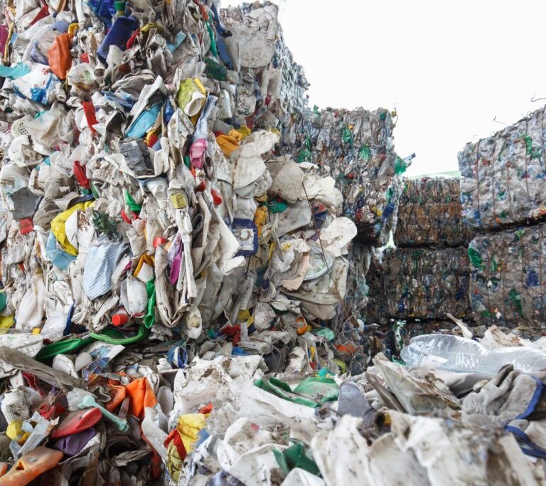Pile of sorted plastic waste