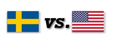 Sweden vs United States flags