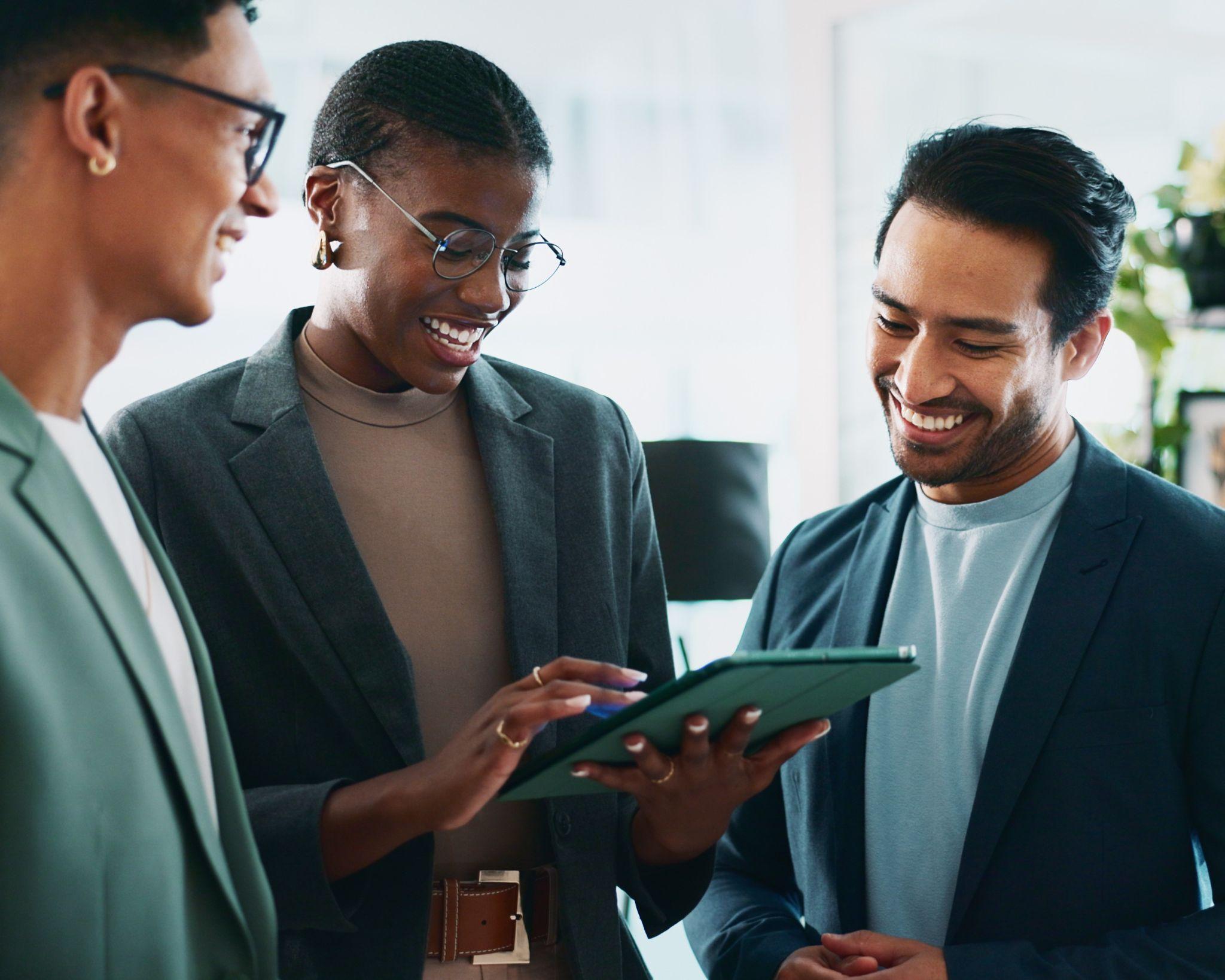A business manager talking to a waste broker